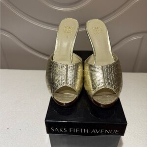 Saks Fifth Avenue Gold Women's Shoes